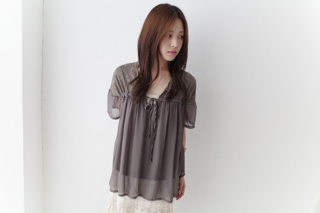 axes femme) shirring half blouse 상품이미지6