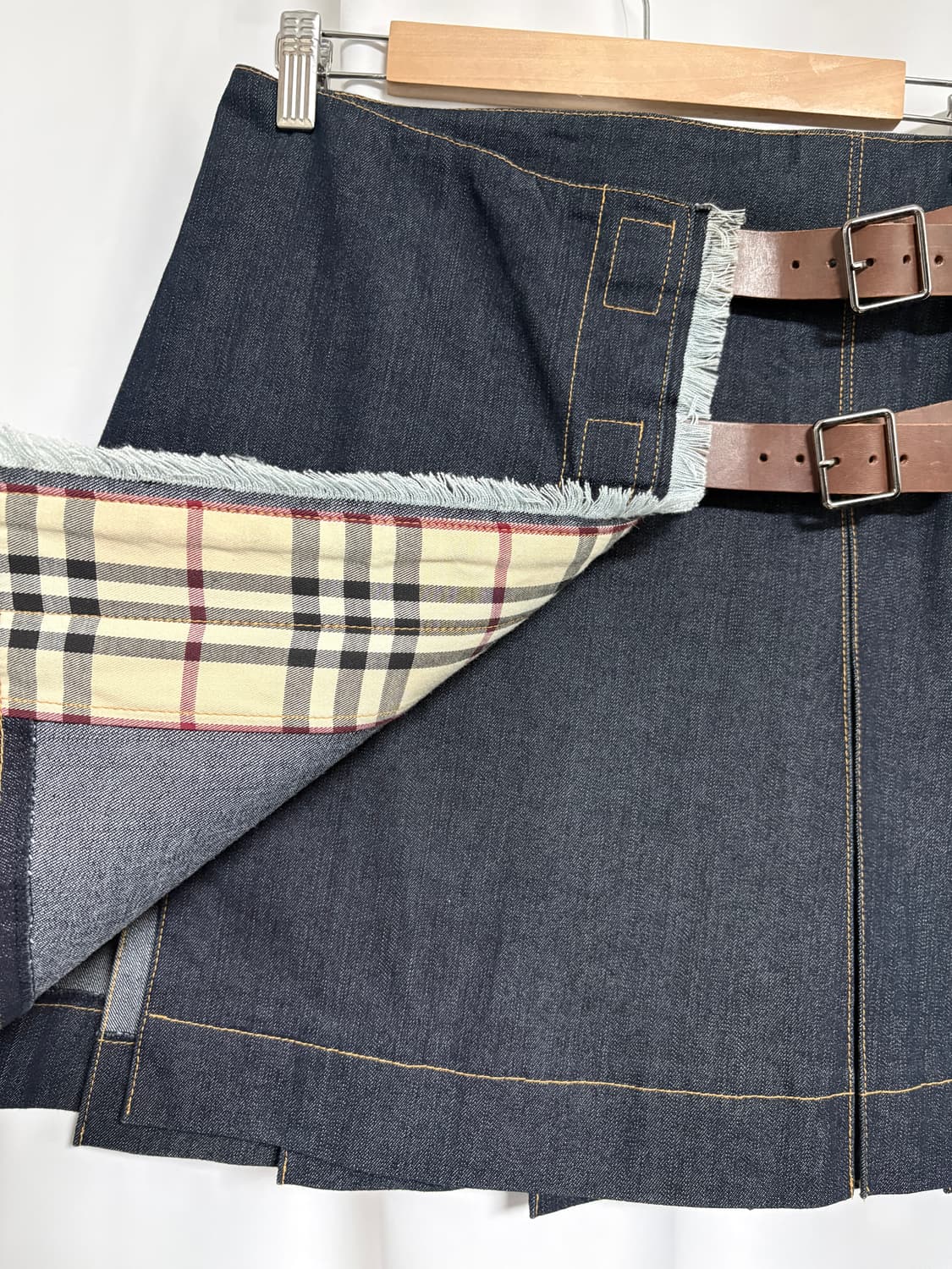 denim pleats wrap skirt 상품이미지4