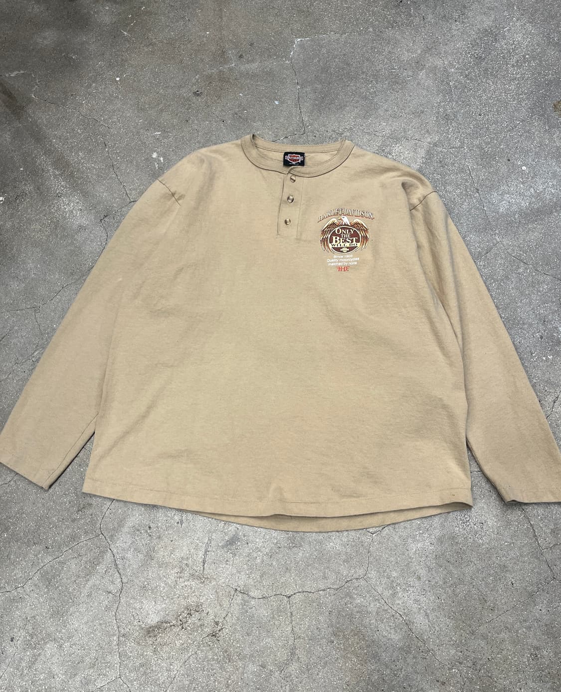 80‘s 할리데이비슨 빈티지 롱슬리브 헨리넥 상품이미지1