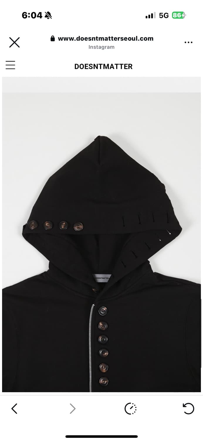 더즌매러 풀버튼 후디 1사이즈 팔아요 상품이미지2