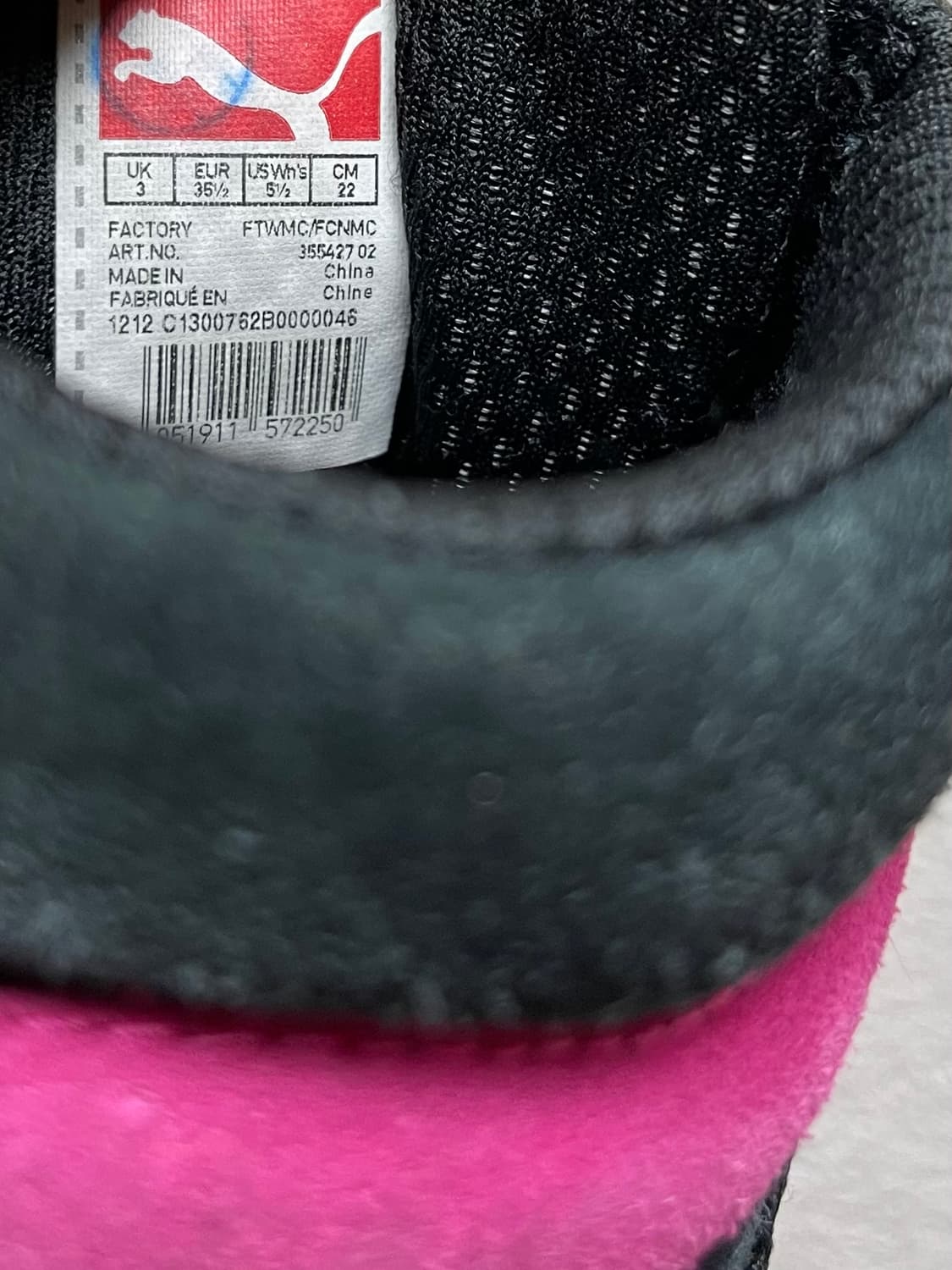 [220] PUMA 푸마 하이탑 스니커즈 블랙 핑크 상품이미지8