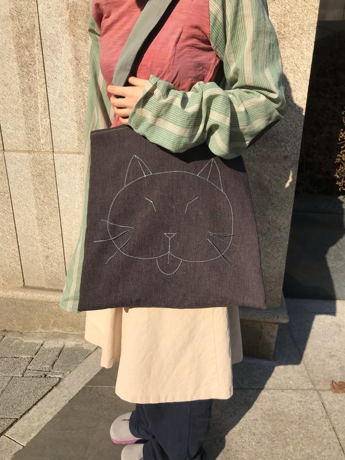 고양이 자수 가방 상품이미지1