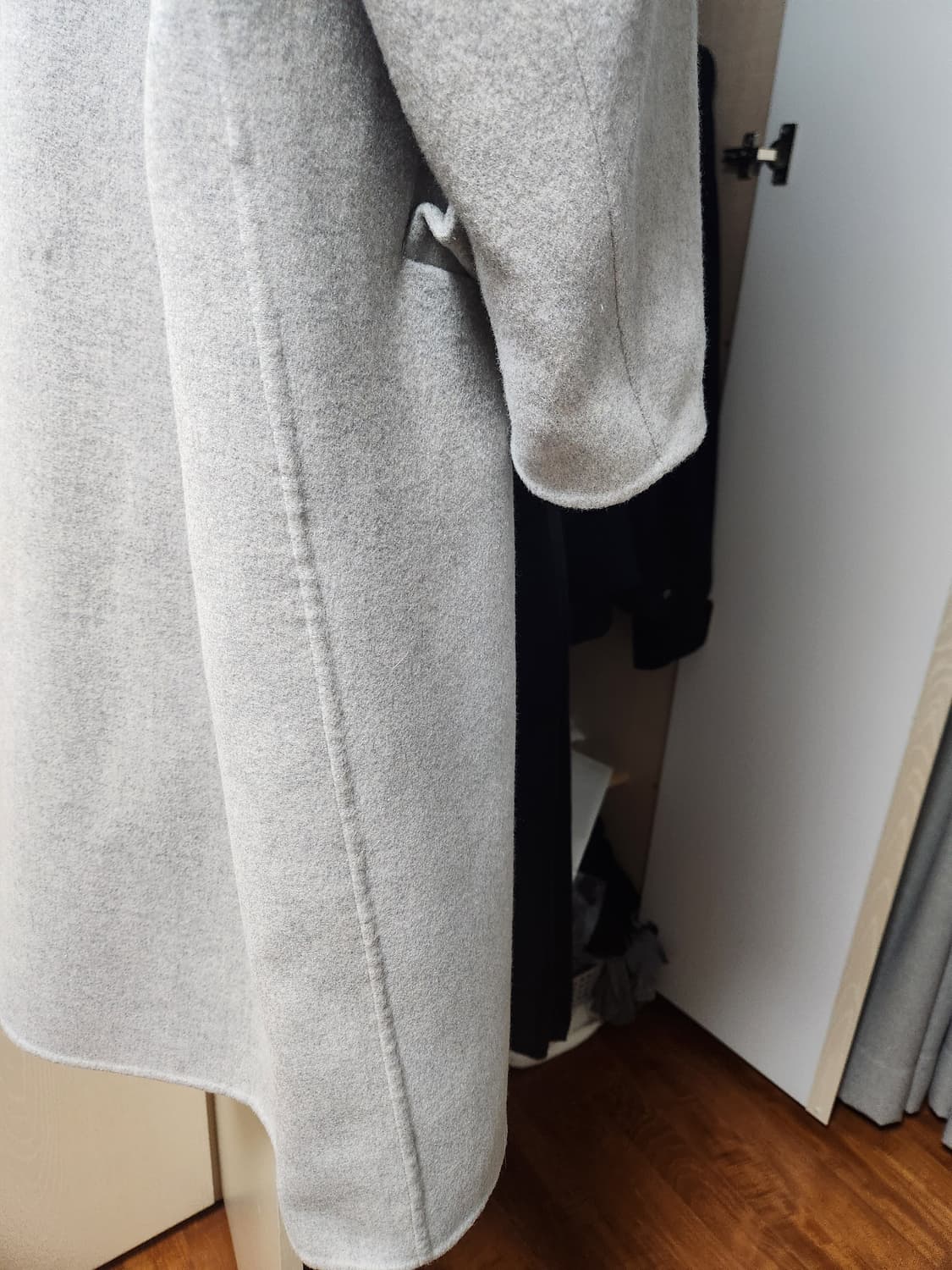 시스템옴므 멜란지 그레이 핸드메이드 후드 코트 상품이미지4