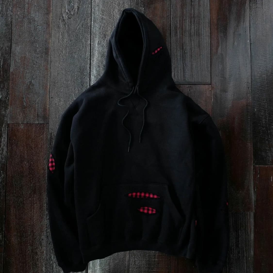 블랙아웃 스크래치 후드 후디 XL 상품이미지3