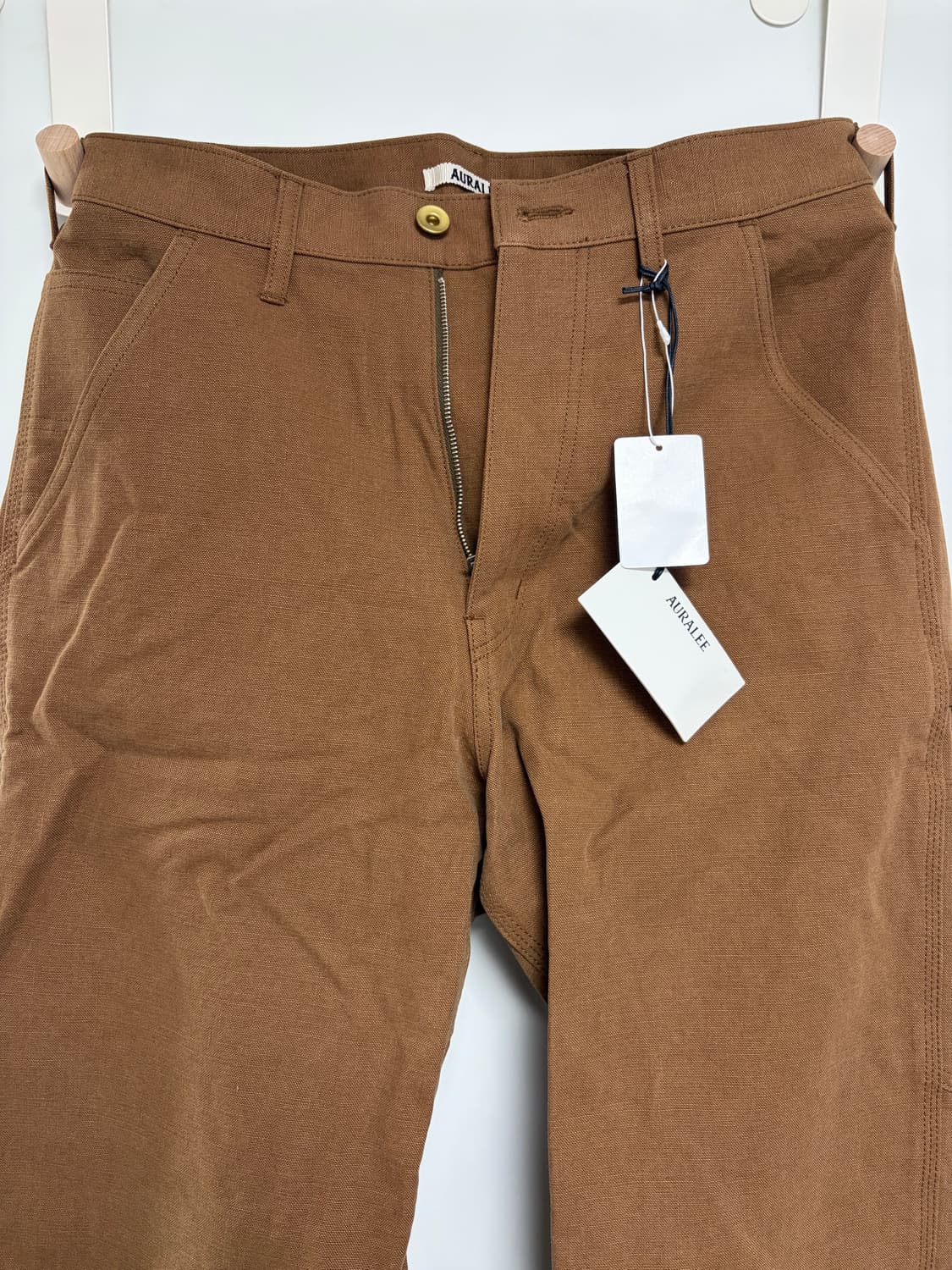 미시착 새상품] 오라리 23FW 워시드 헤비 캔버스 팬츠 브라운 Mens 상품이미지1