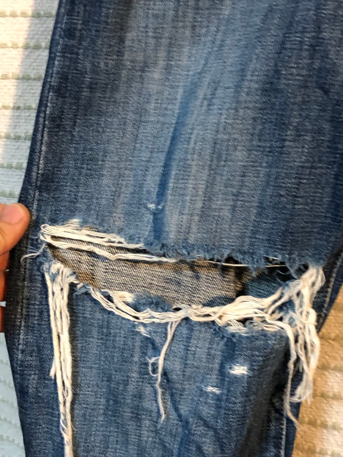 리바이스 501 중청 데님 데미지진 찢청 33x32 상품이미지5