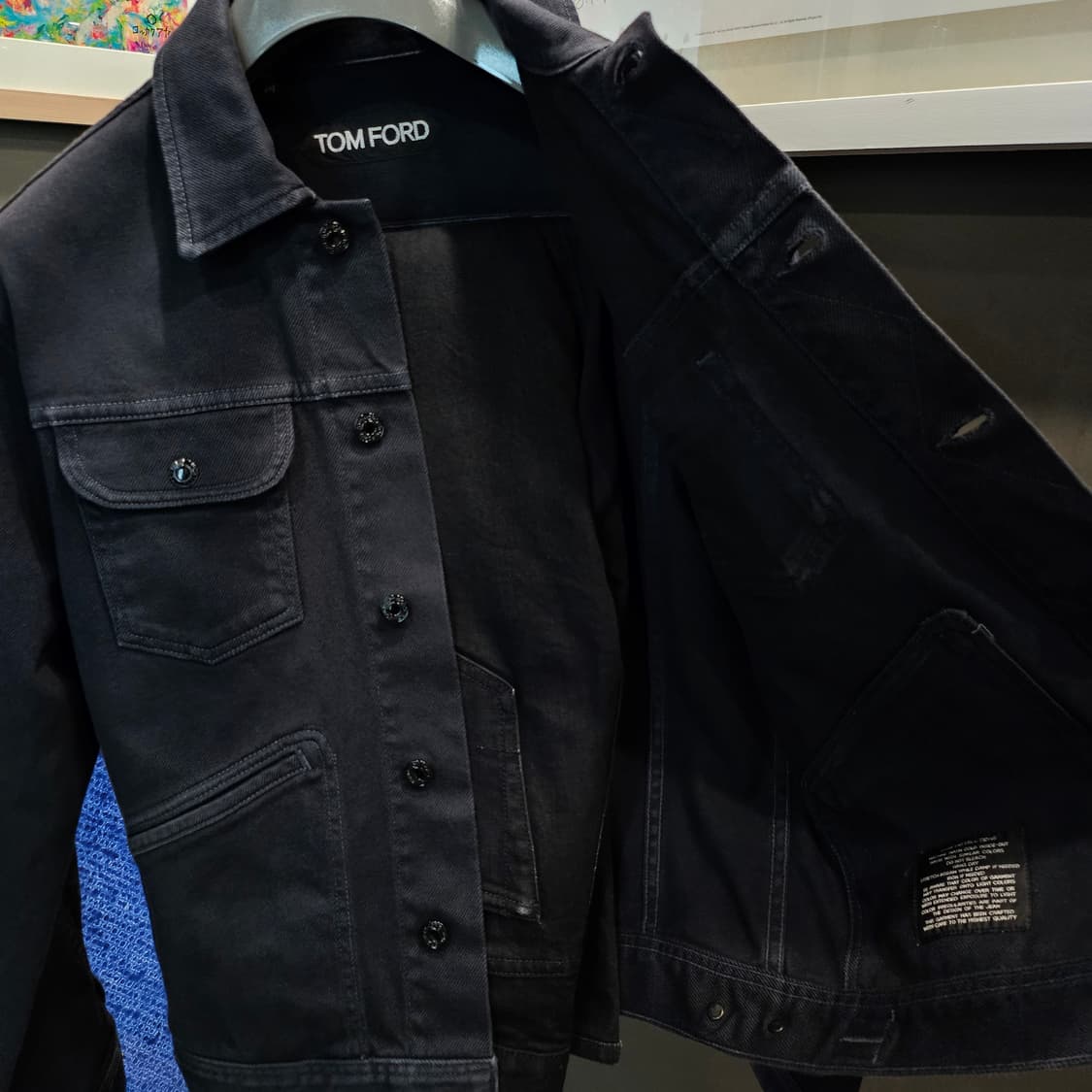 톰포드 가죽 패치로고 블랙 컬러 데님 셋업 상품이미지4