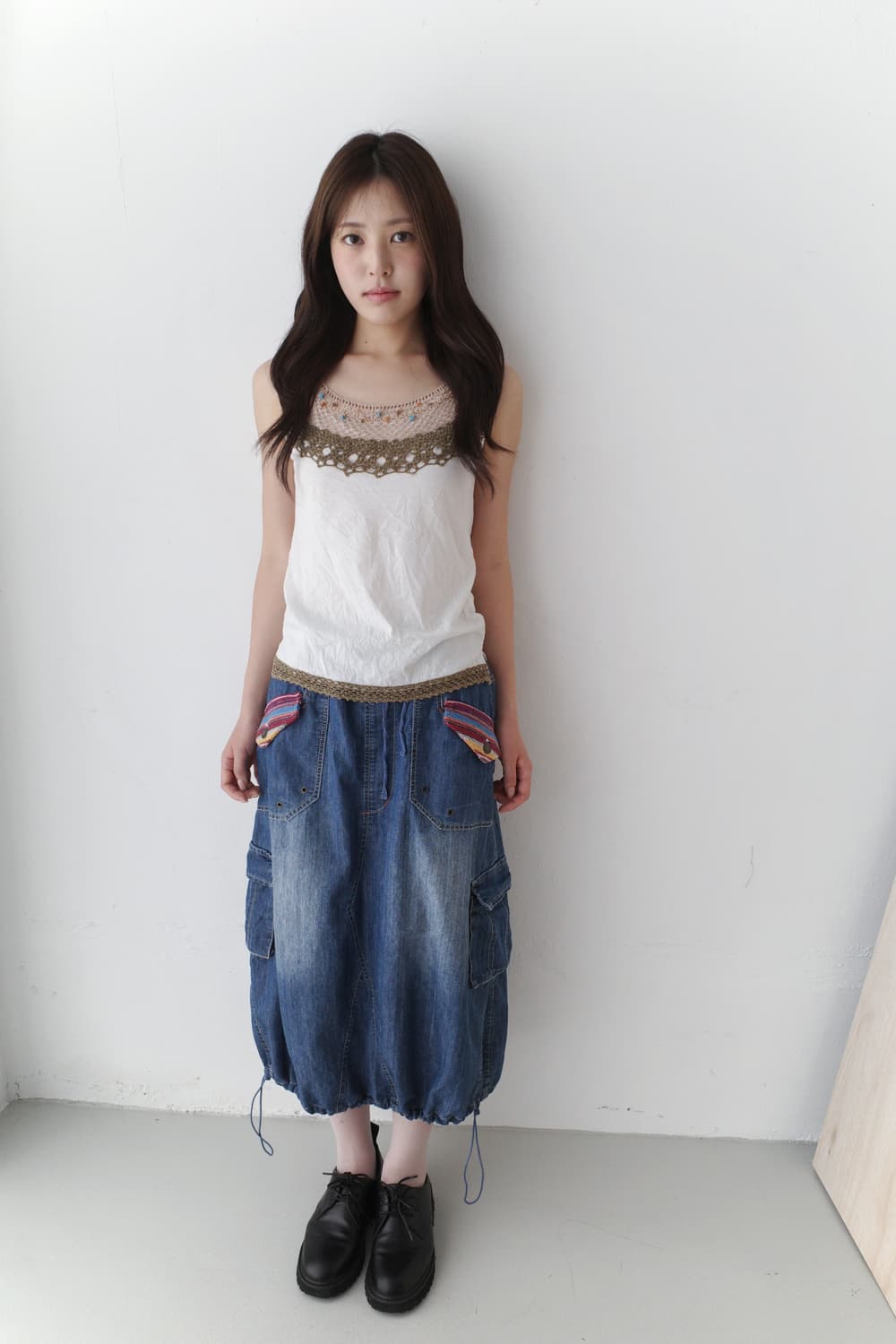 patch balloon denim skirt 상품이미지2