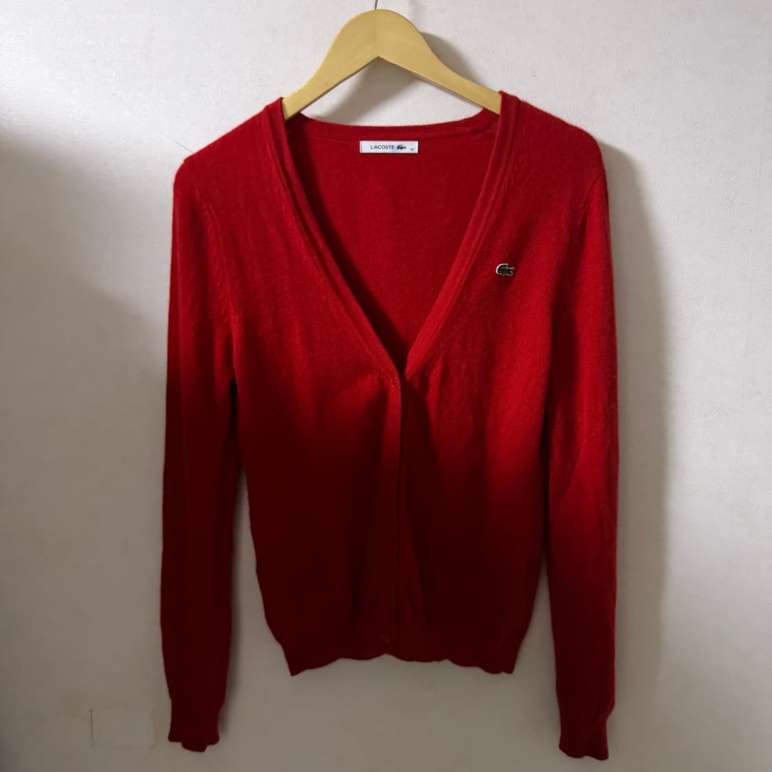 라코스테 여성 레드 캐시미어 가디건 36 (55정도) 상품이미지1