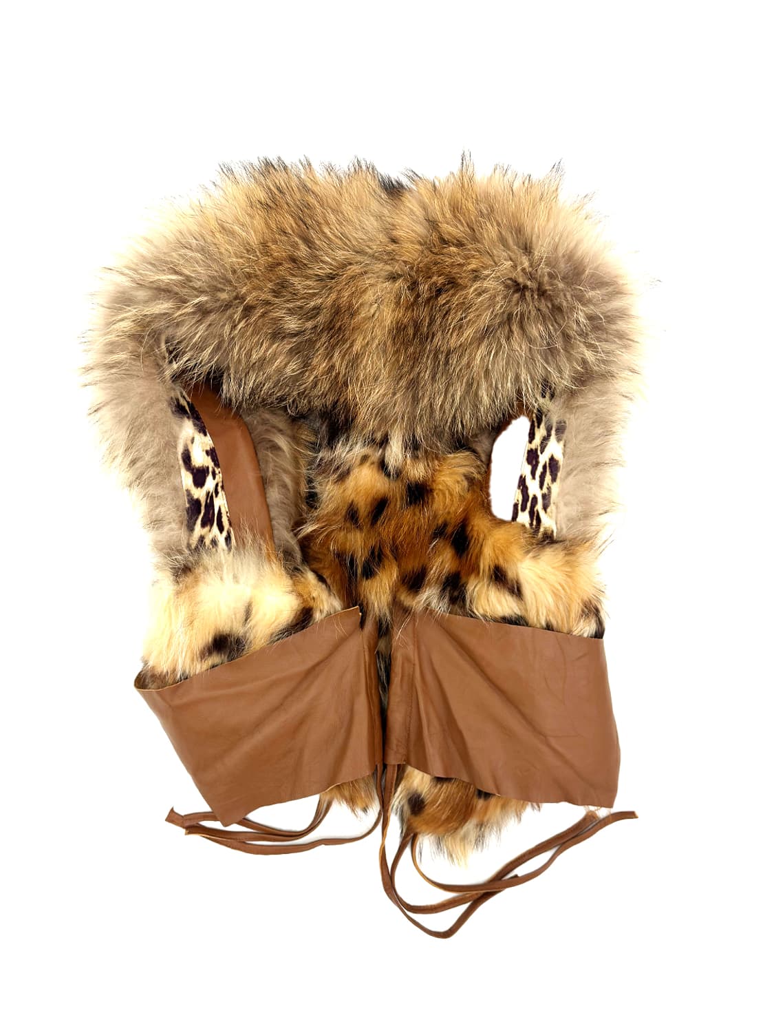 Vintage  Leopard  Fox fur Vest/ Os 상품이미지2