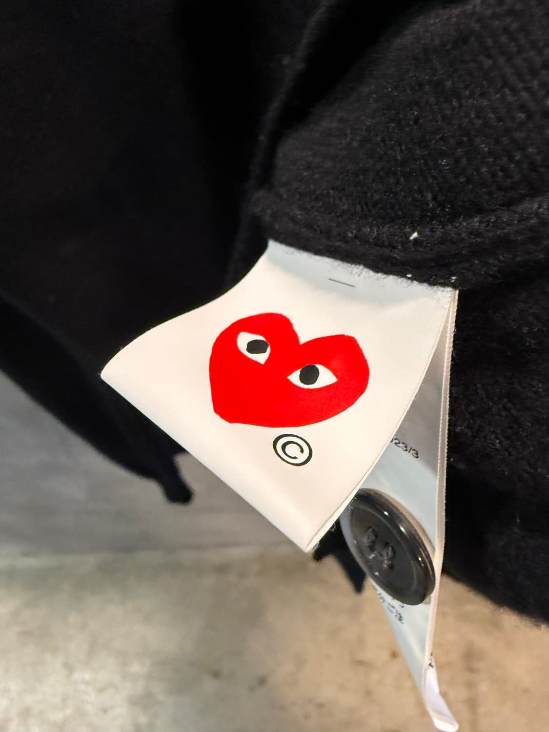L 꼼데가르송 COMME des GARCONS 하트 와펜 가디건 블랙 상품이미지7