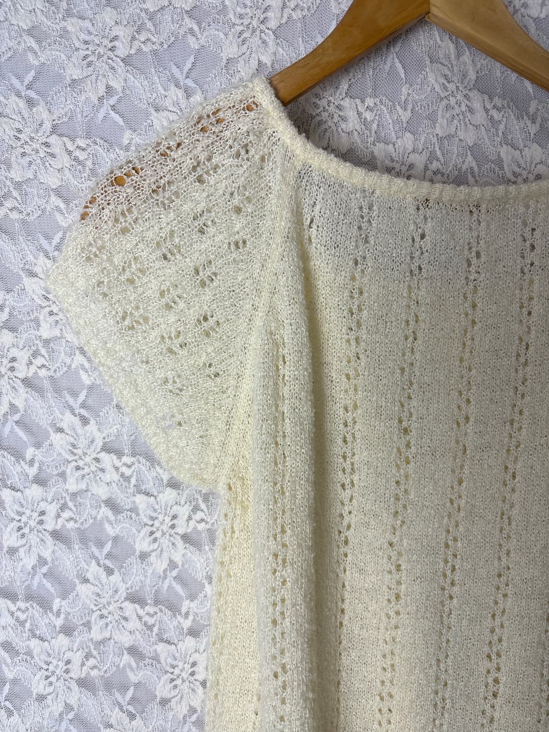 아이보리 반소매 니트 상품이미지9