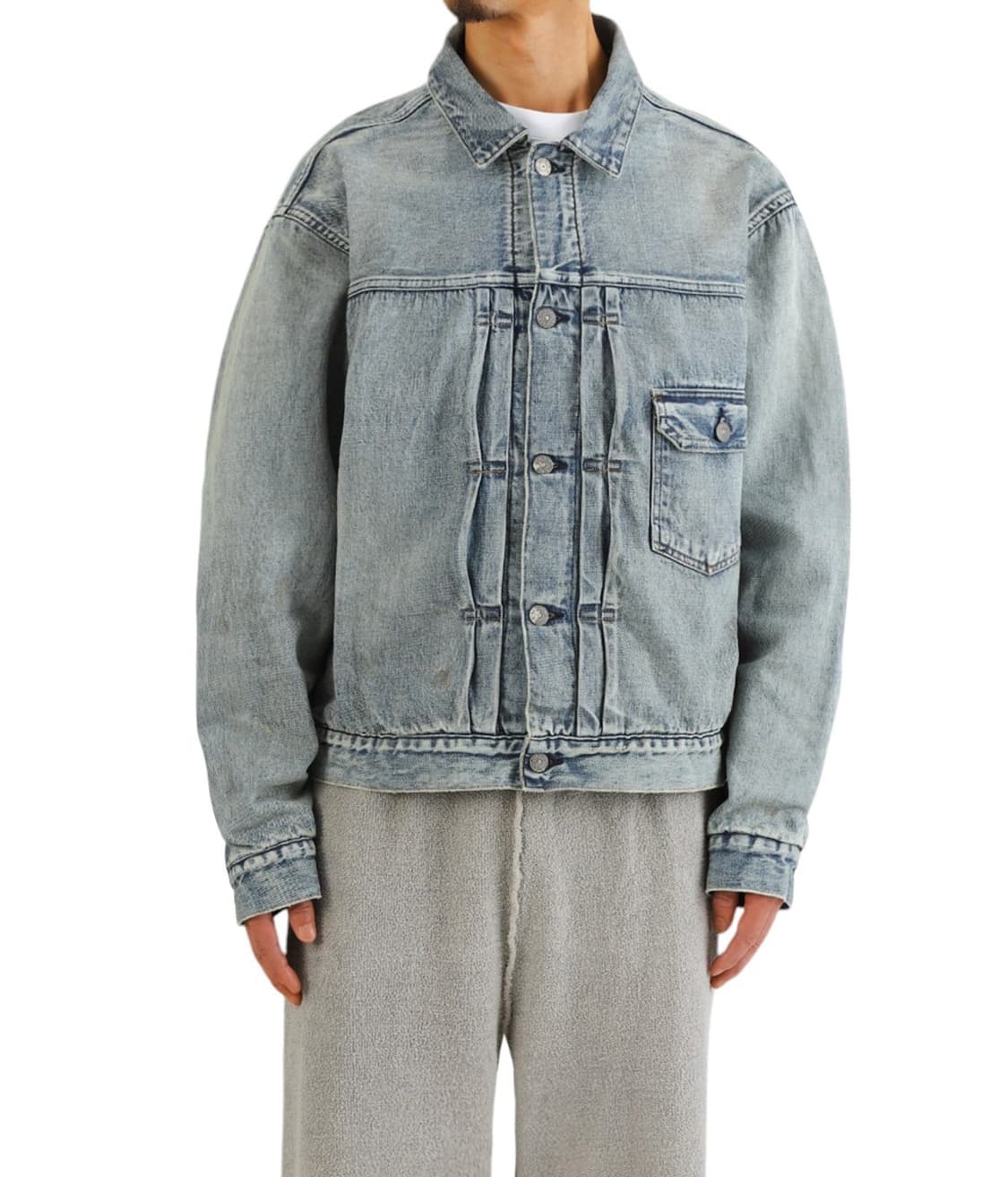 바우와우 블랭킷 라인 데님 자켓 M 상품이미지2