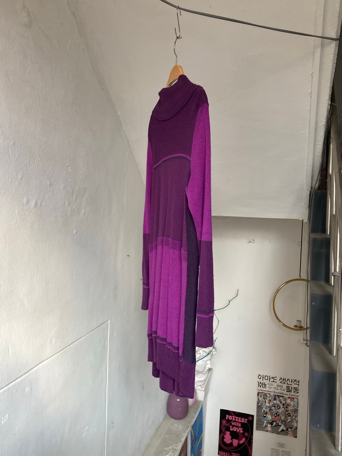 딥 퍼플 울 레이어드 가디건 자켓 상품이미지9