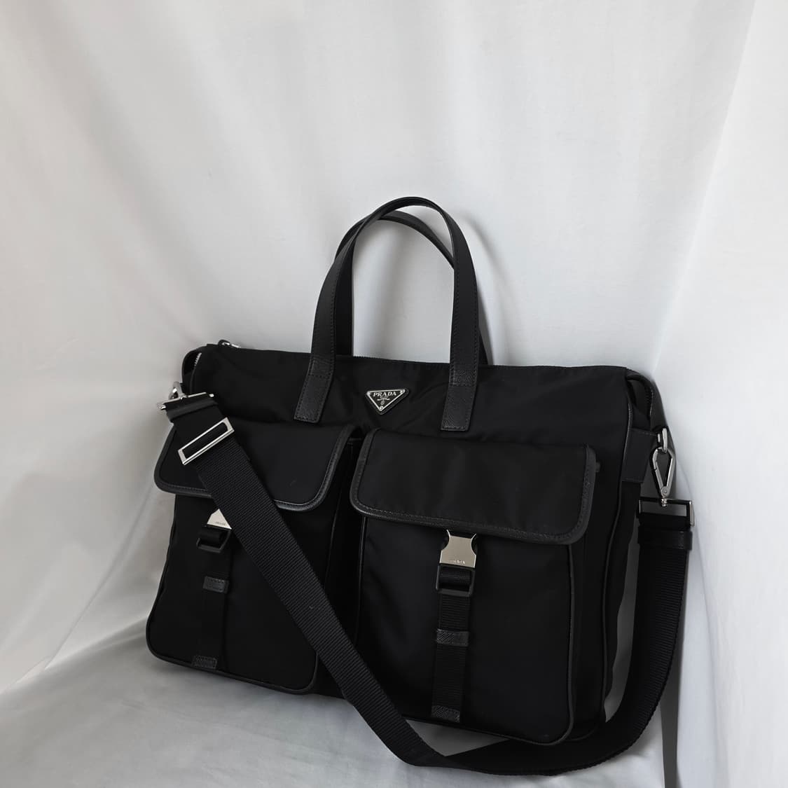[정품 PRADA] 프라다 투포켓 나일론 사피아노 브리프케이스 서류가방 상품이미지9