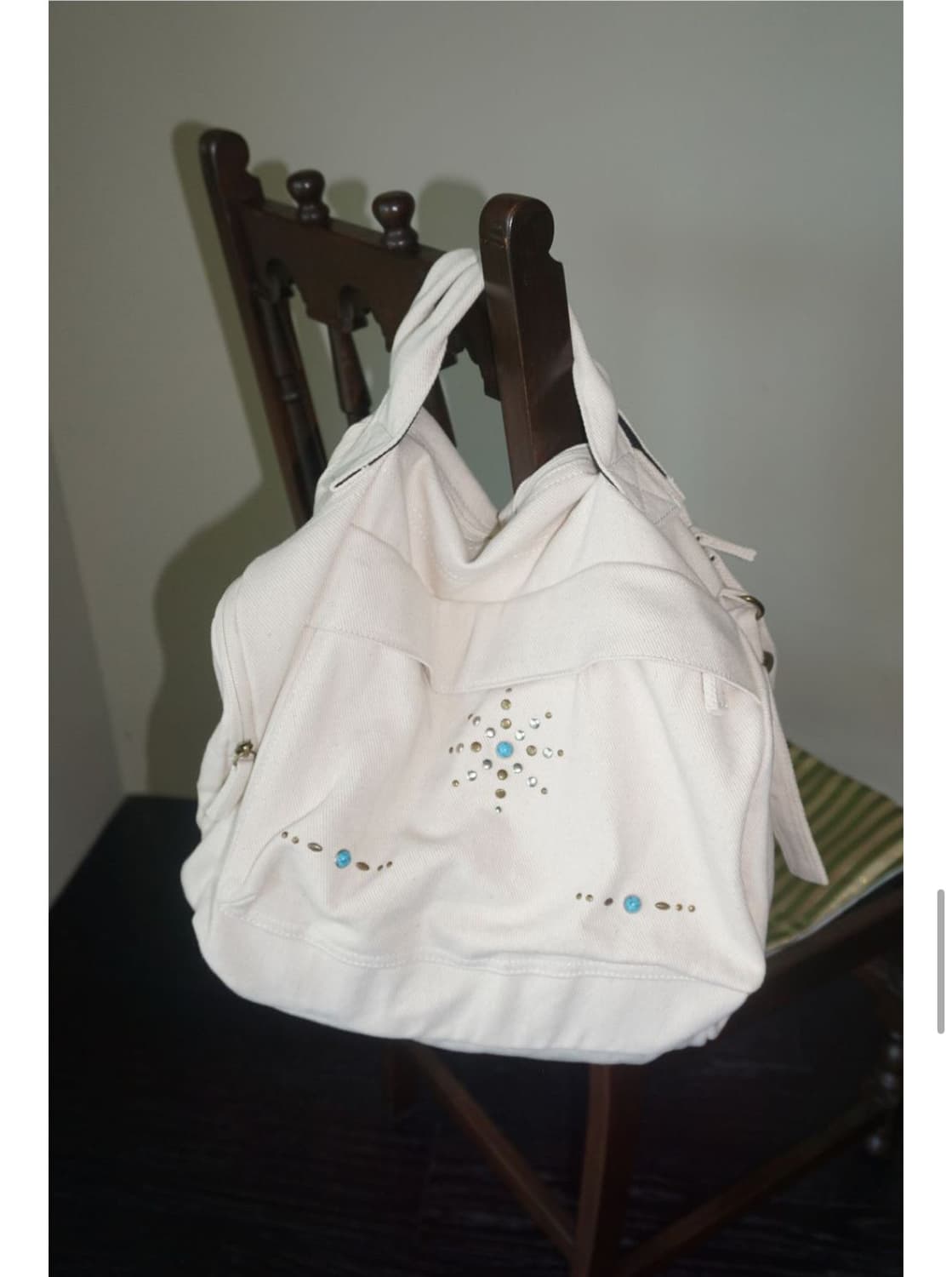 스컬프터 가방 Three-Way Stud Twill Bag Natural 상품이미지1