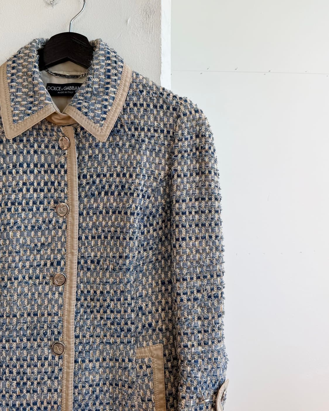 돌체앤가바나 블루 코튼 트위드 자켓 상품이미지5