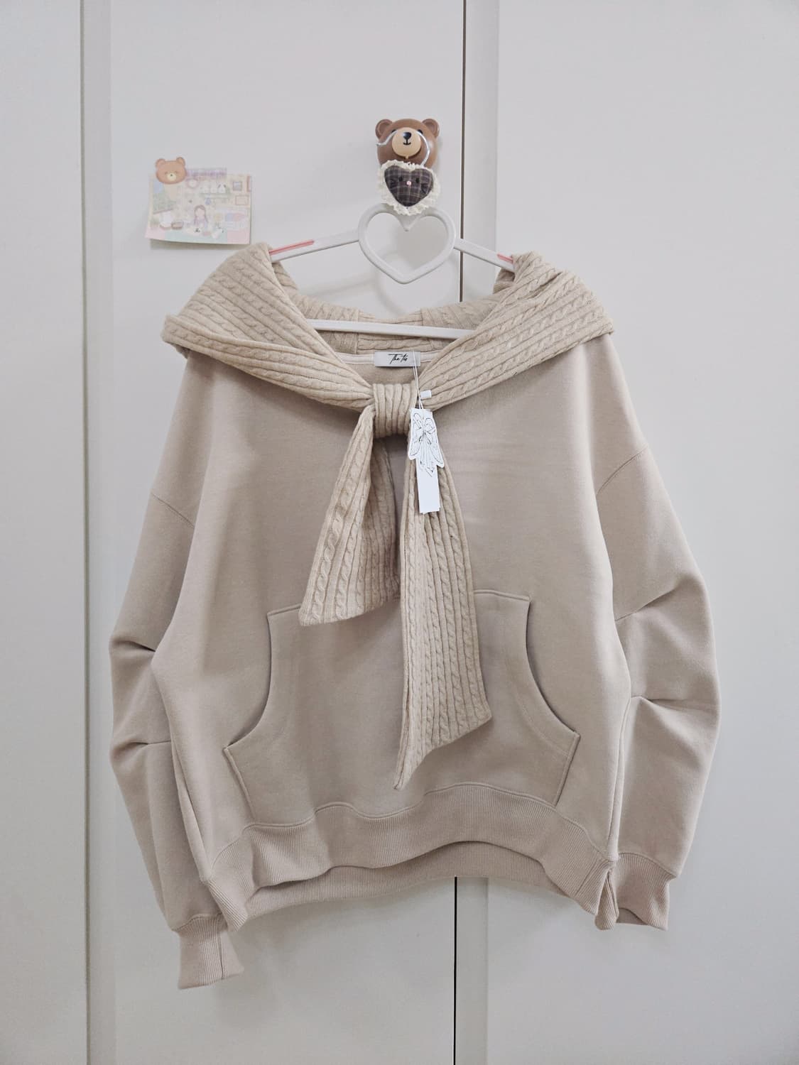 [새상품] 더티스 투웨이 리본 숄 후드 오프숄더 후디 상품이미지7