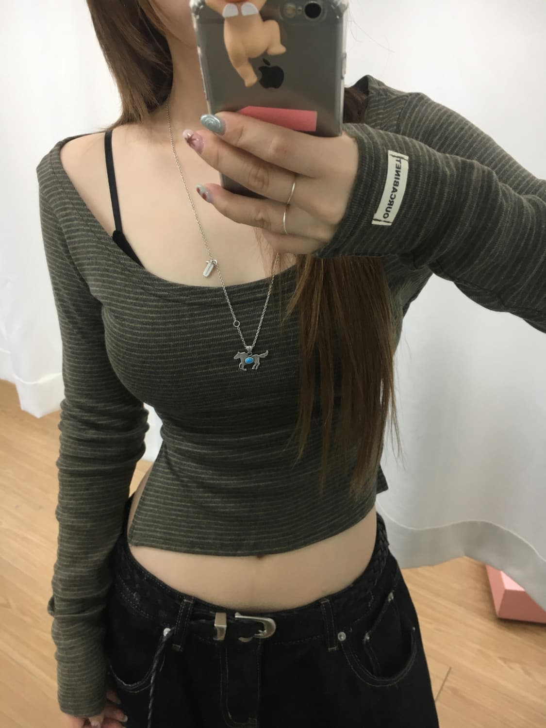 아워캐비넷 메이드 julia stripe open 티셔츠 상품이미지5