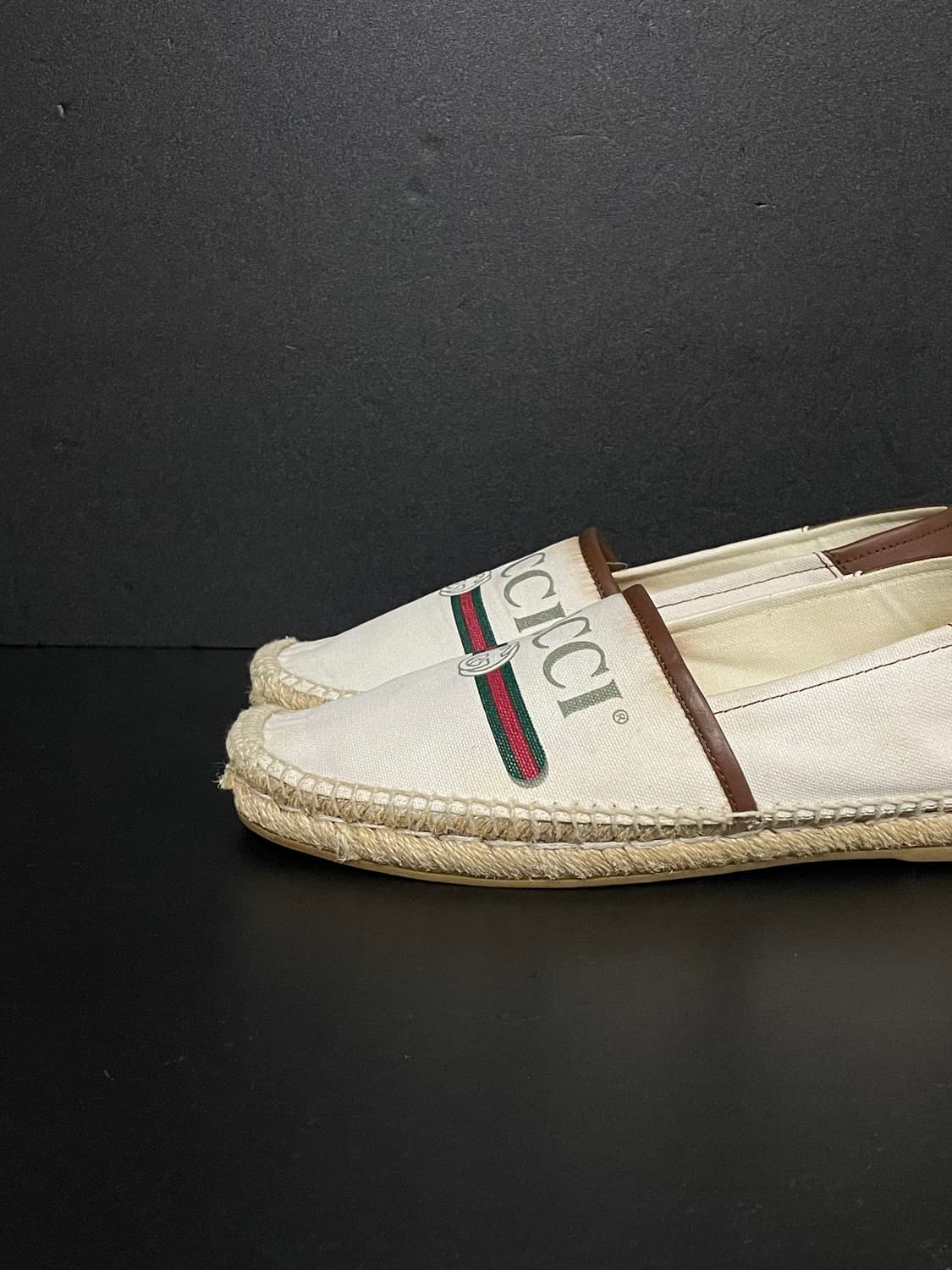 [265] GUCCI 구찌 로고 프린팅 캔버스 에스파듀 상품이미지5