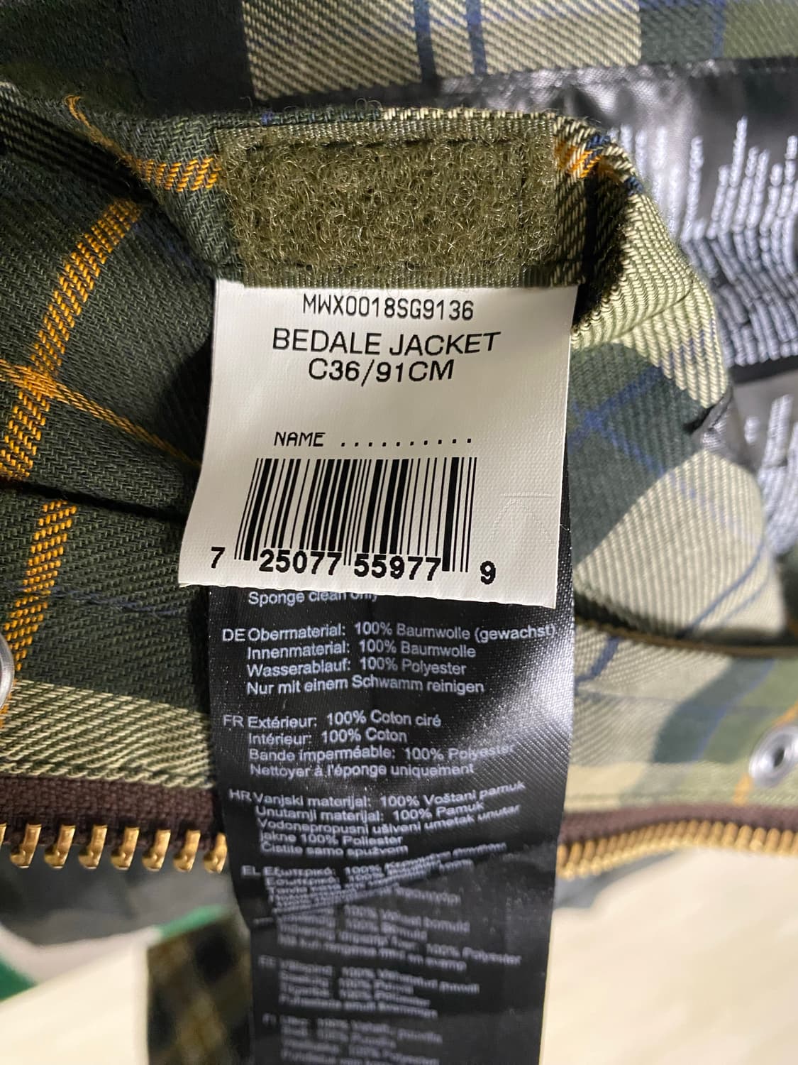 [36] 바버 비데일 왁스자켓 세이지 상품이미지5