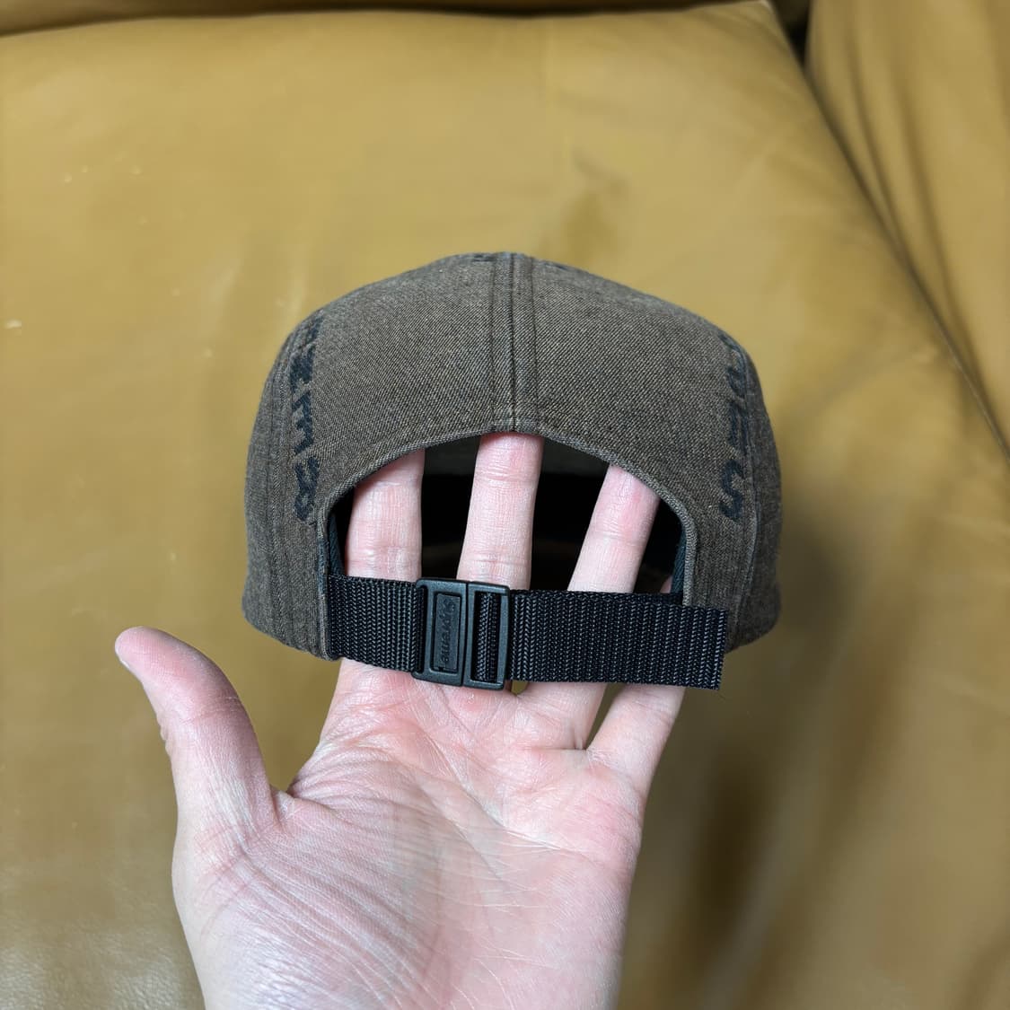 슈프림 캠프캡 모자 박스로고 워시드 데님 브라운 상품이미지7