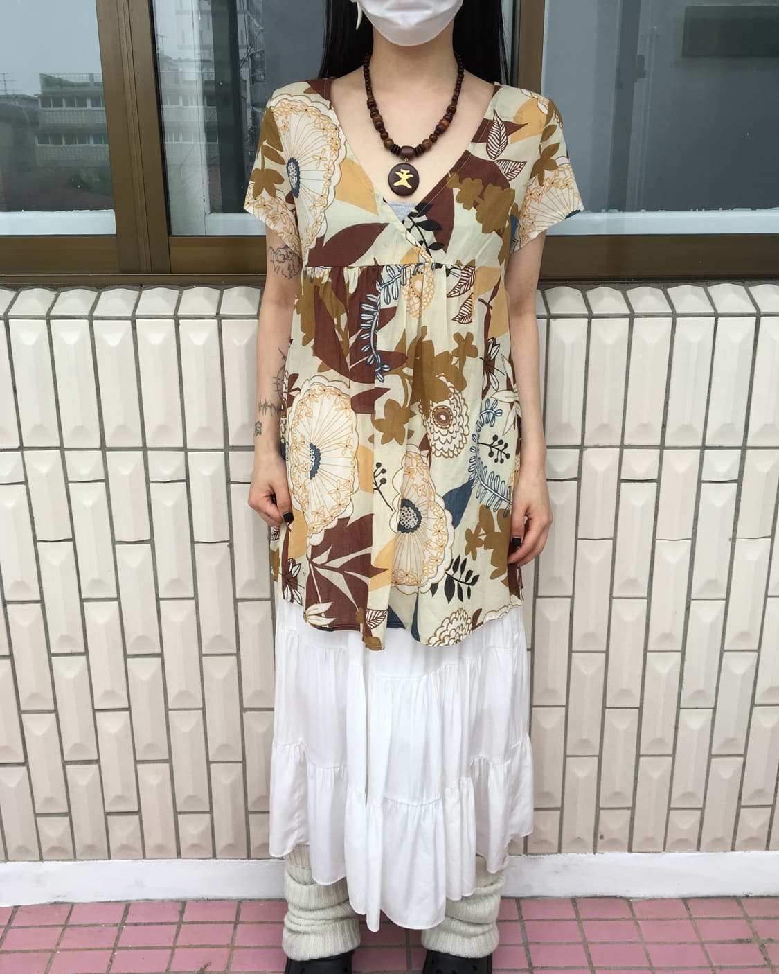 Ethnic mood pattern blouse 상품이미지1