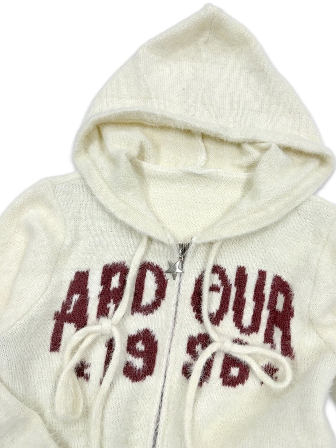 빈티지 아이보리 투웨이 크롭 후드집업 상품이미지4