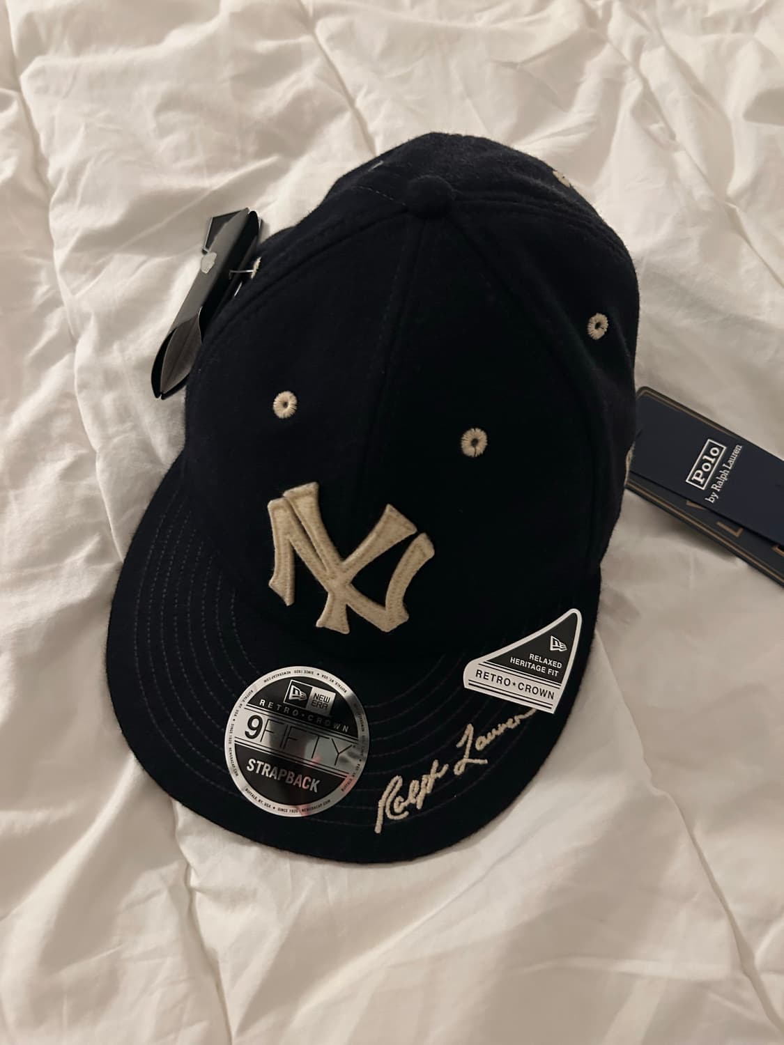 뉴에라 MLB X 폴로 랄프 로렌 뉴욕 양키스 레트로 크라운 네이비 os 상품이미지2