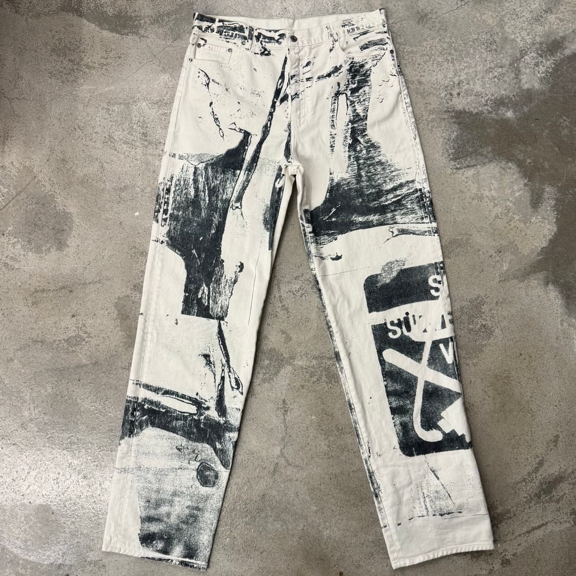 34 / Off-White 오프화이트 페인팅 팬츠 상품이미지1
