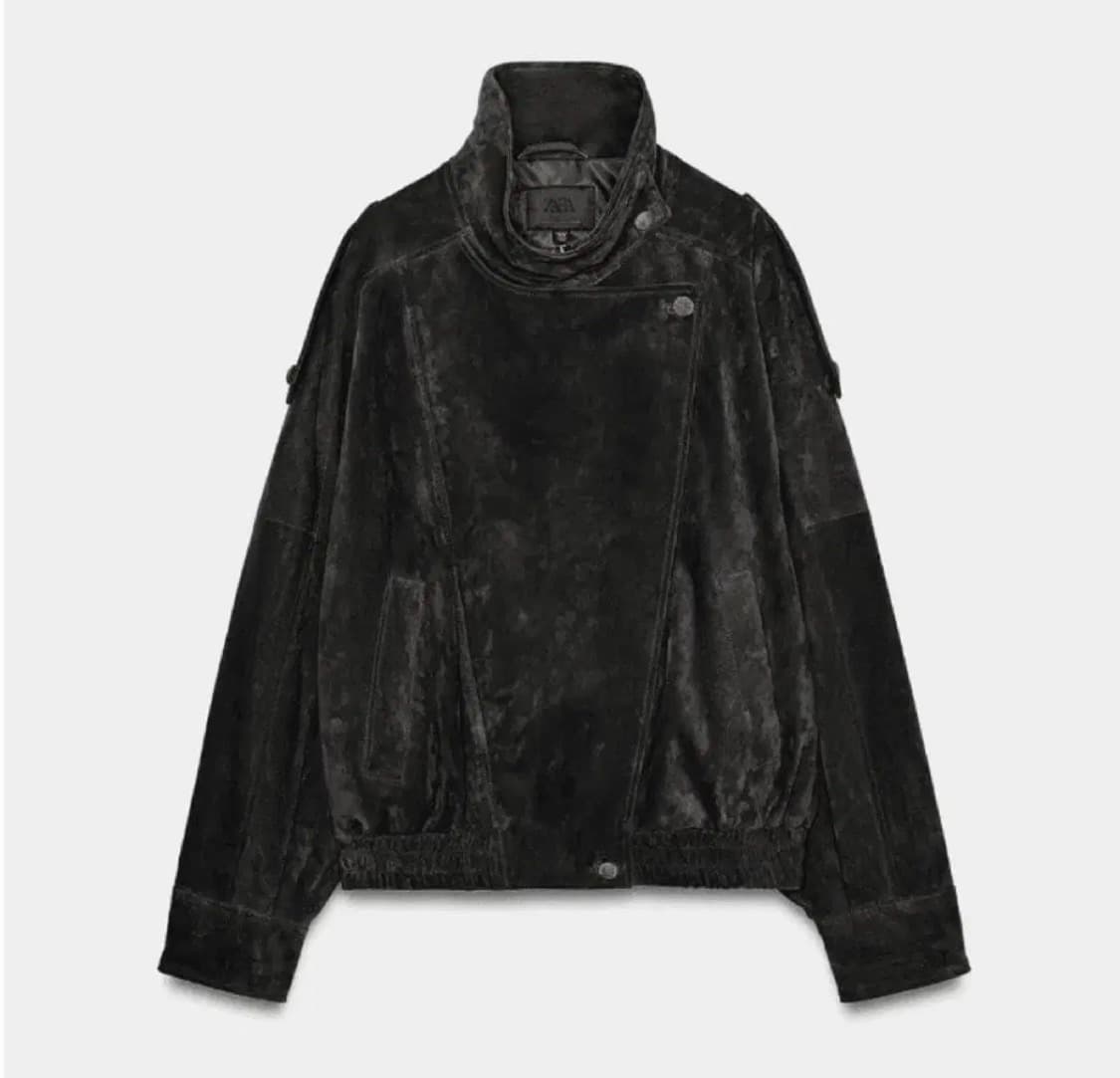 [S]Zara 생로랑 스웨이드 가죽 바이커 자켓 상품이미지3