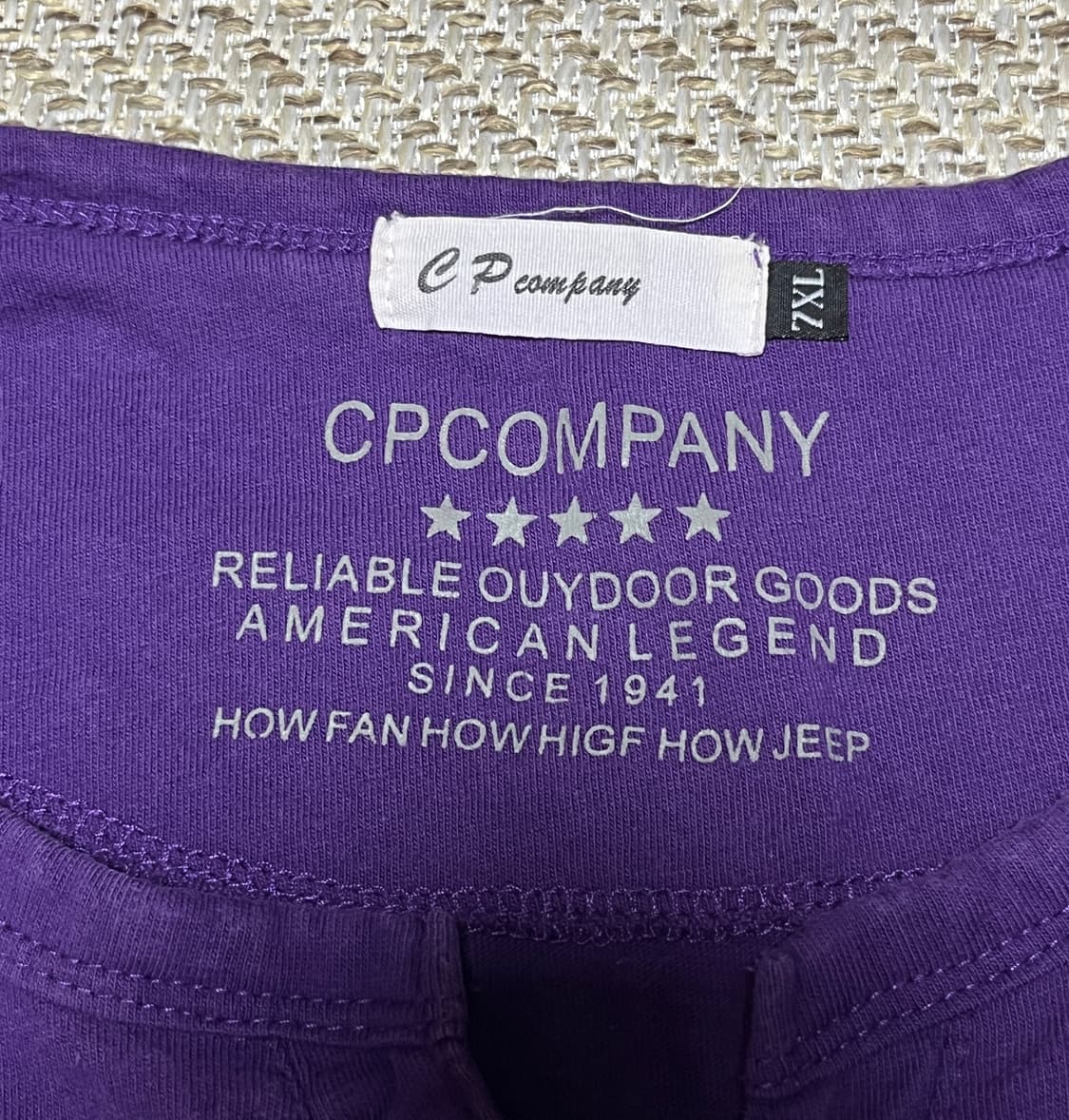 CP컴퍼니 오버핏 퍼플 헨리넥 반팔 티셔츠 3XL 상품이미지7