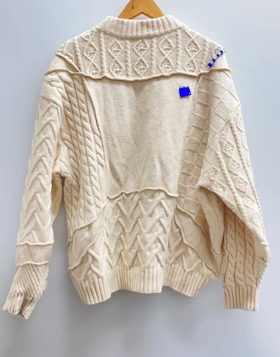 자라 x 아더에러 패치워크 오버사이즈 니트 스웨터 크림 상품이미지3