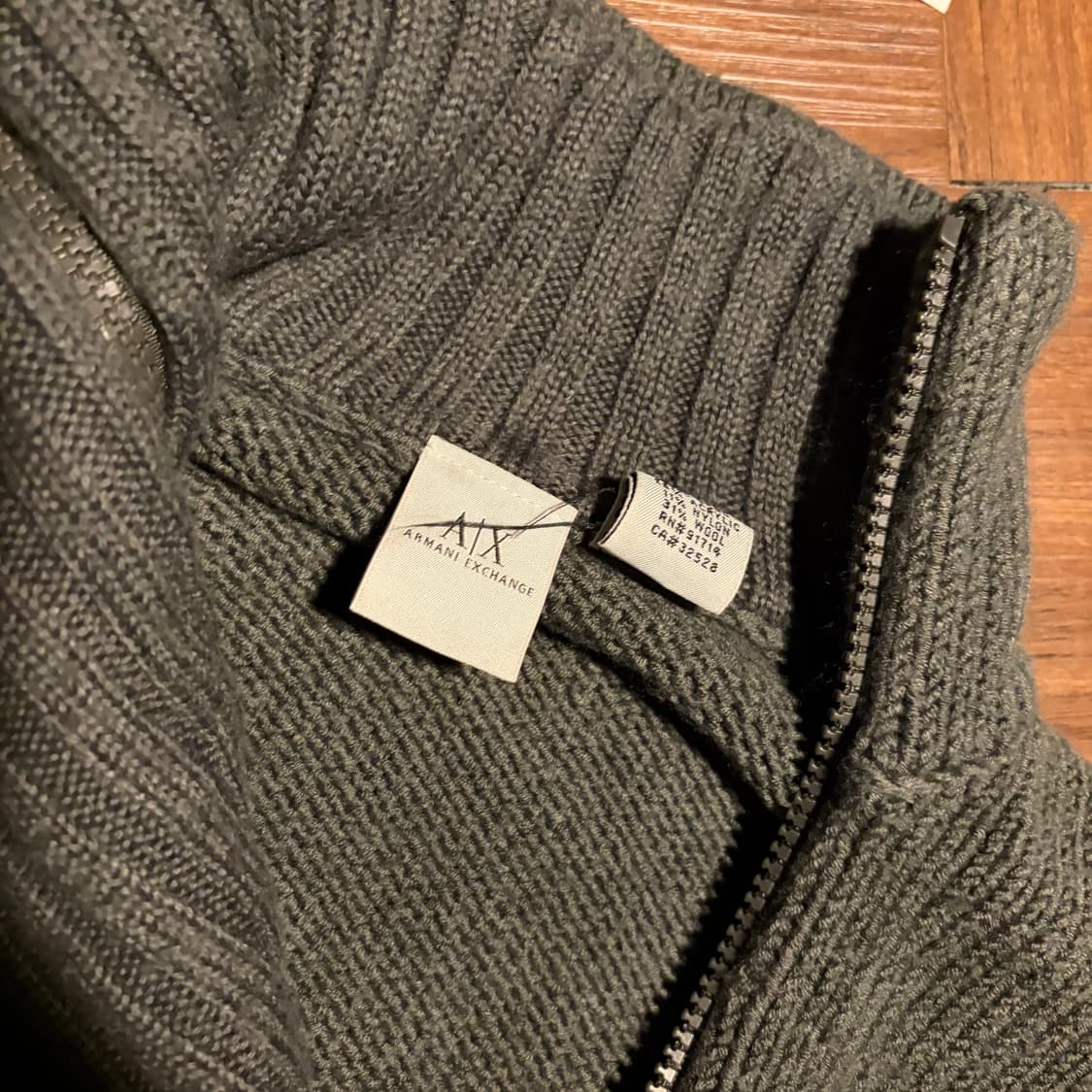 ARMANI EXCHANGE 더블 집업 비대칭 니트 자켓 상품이미지6