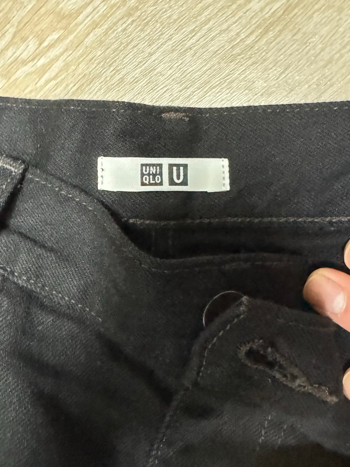 uniqlo U 유니클로 U 와이드 핏 컬러 진 블랙 34 상품이미지8