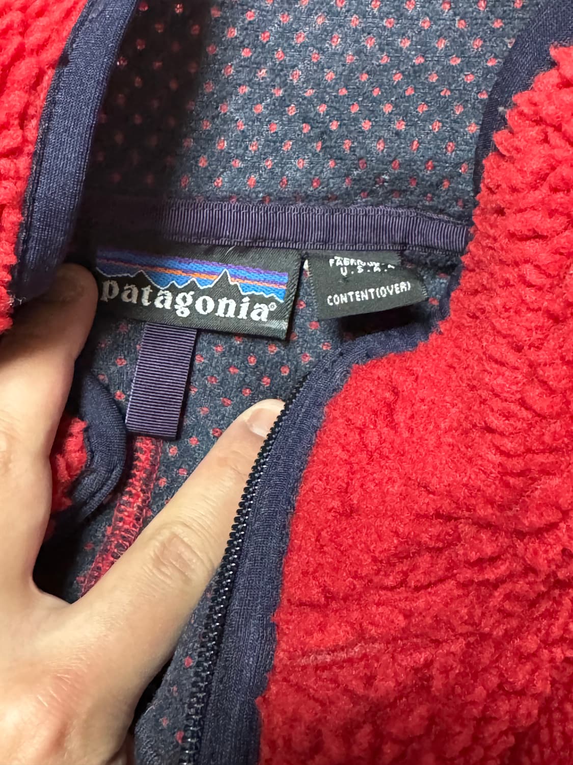 L) 파타고니아 딥파일 플리스 자켓 레드 90s 상품이미지4
