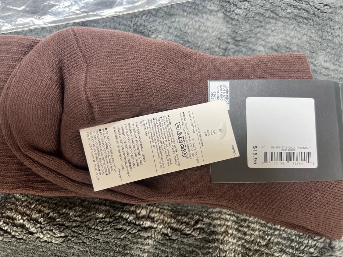 GAP 성인 양말 브라운 S/M 새상품 상품이미지2