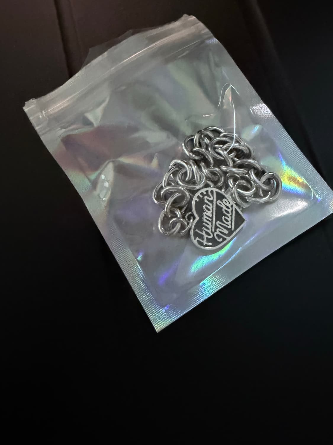 휴먼 메이드 하트 실버 브레이슬릿 블랙 상품이미지6