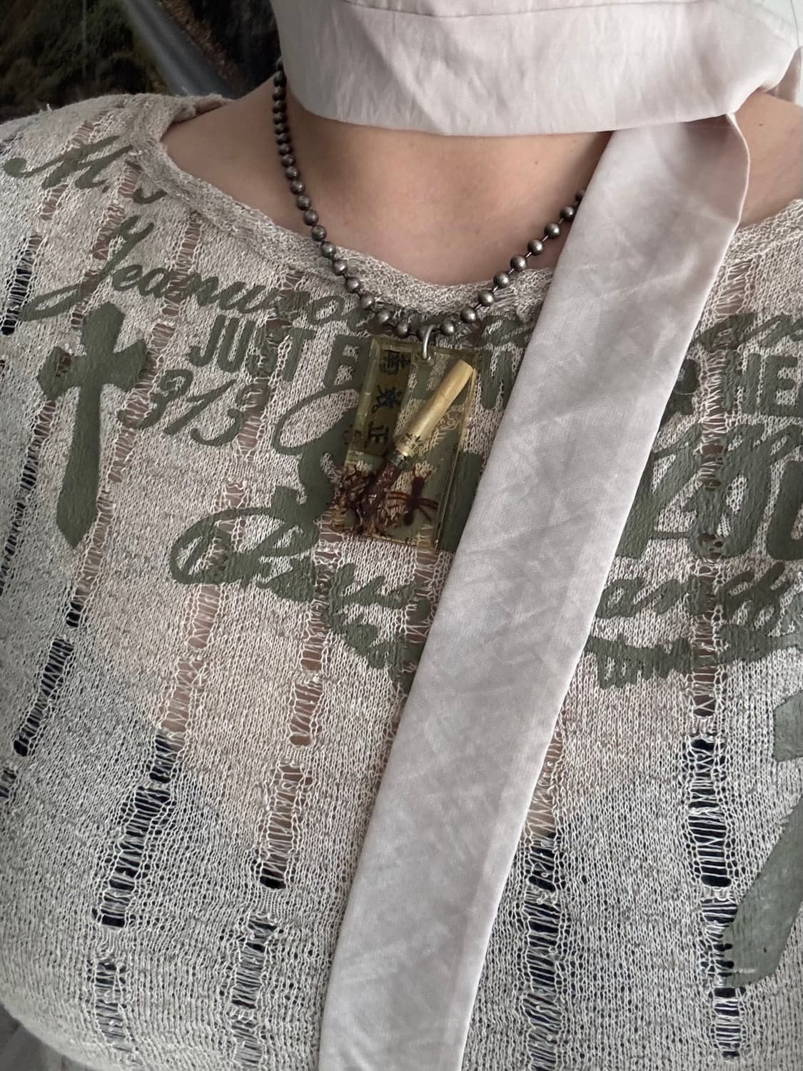 아이보리 체인 니트 빈티지무드 코디세트 상품이미지5