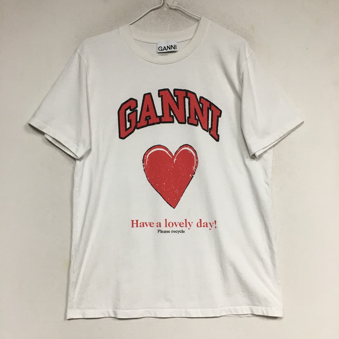 GANNI 가니 하트 반팔 티셔츠 M 상품이미지1