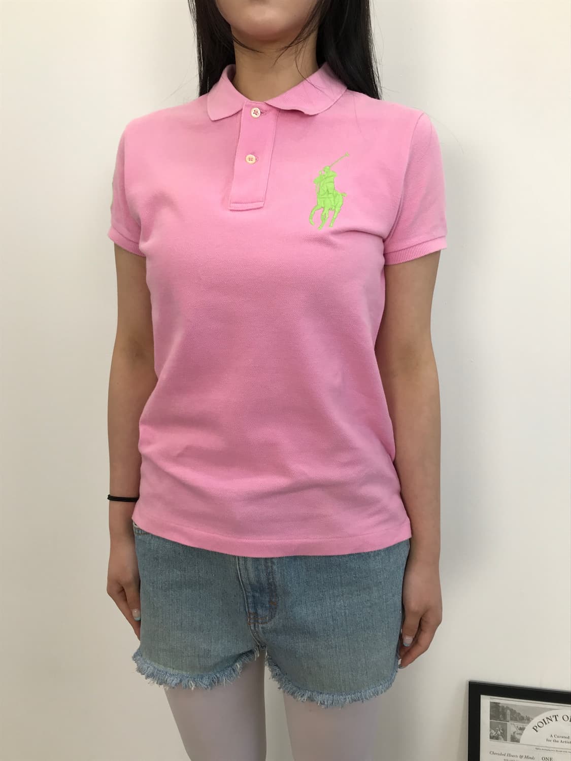 Ralph Lauren Pink & Green Big Pony Shirt 상품이미지2