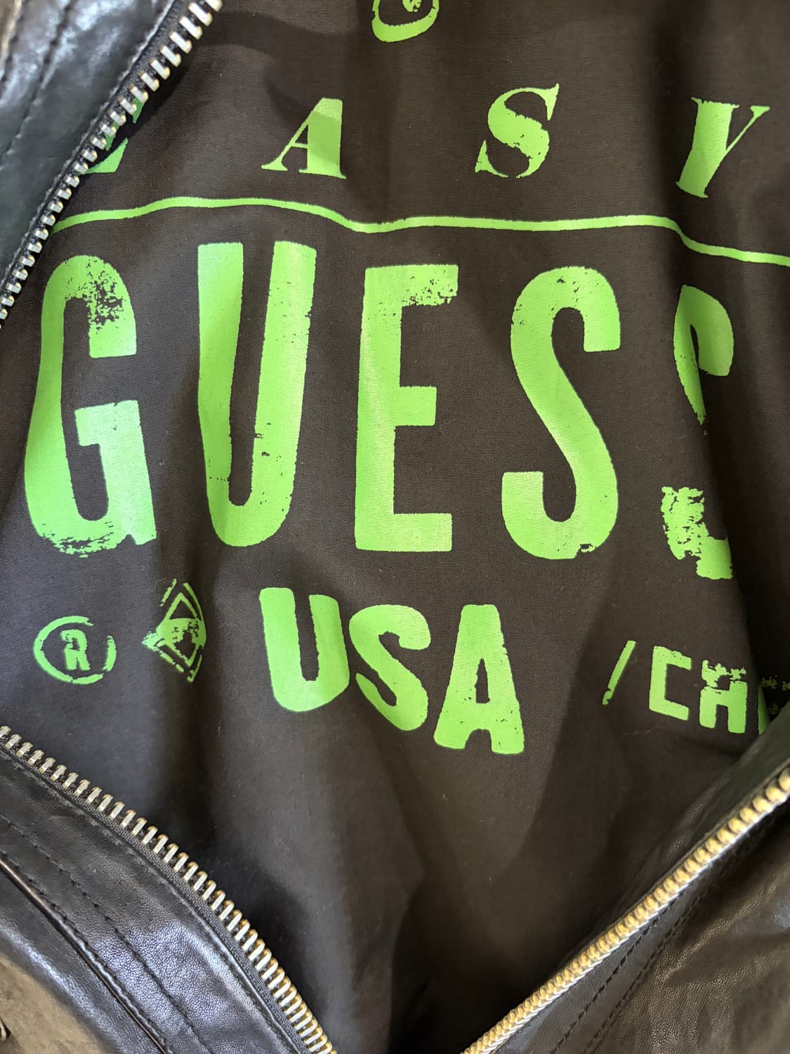 게스 램스킨 바이커 레더 자켓 상품이미지5