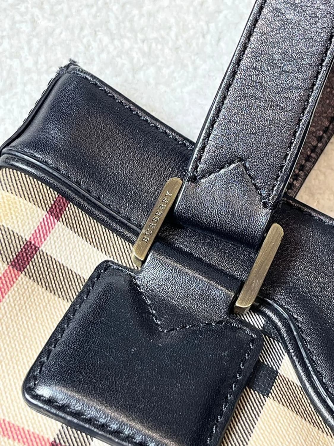 버버리 00's 가죽 트리밍 노바체크 미니 토트백 A1869 상품이미지3