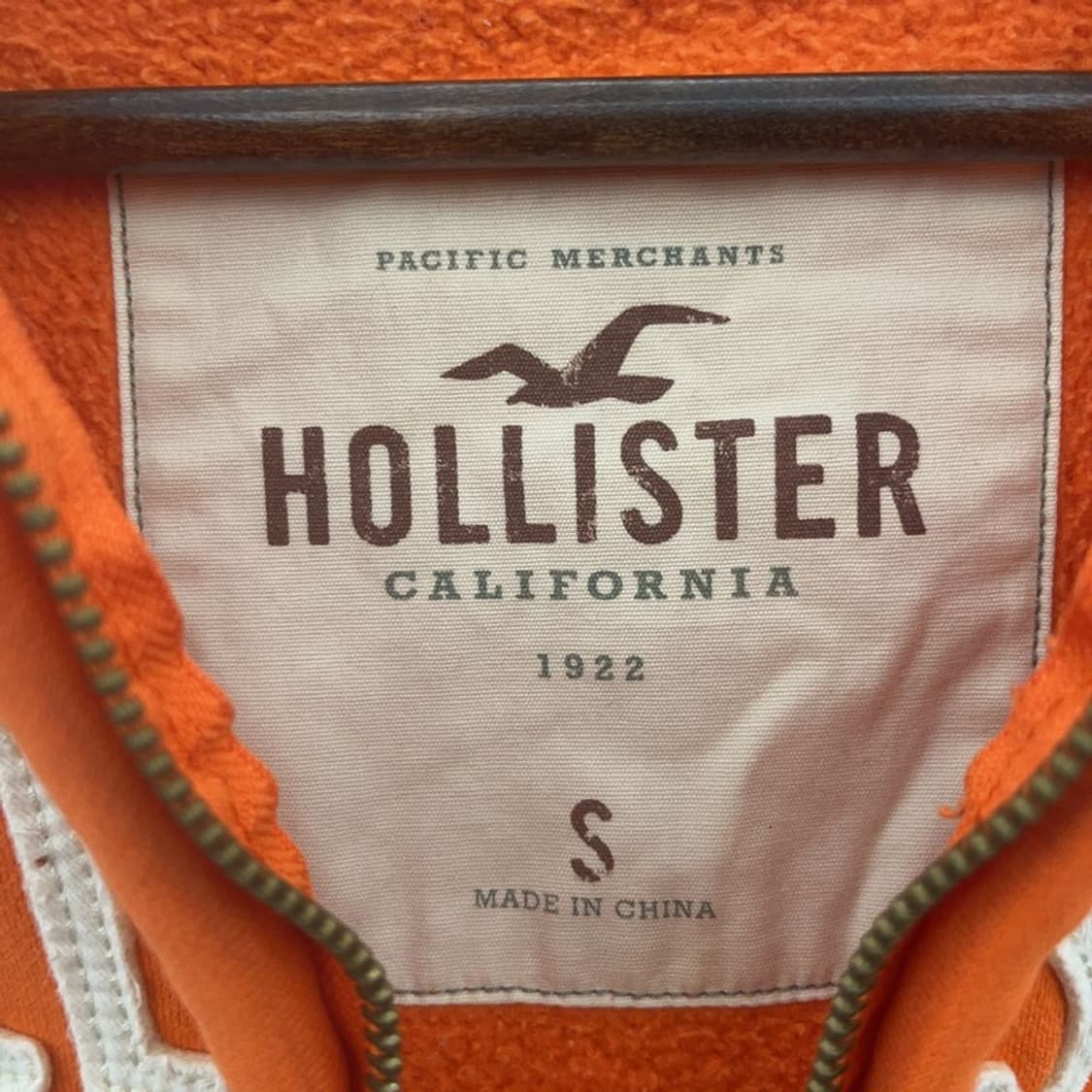 홀리스터 Y2K 00's 대장급 오렌지 기모 후드집업 S C08011 상품이미지5