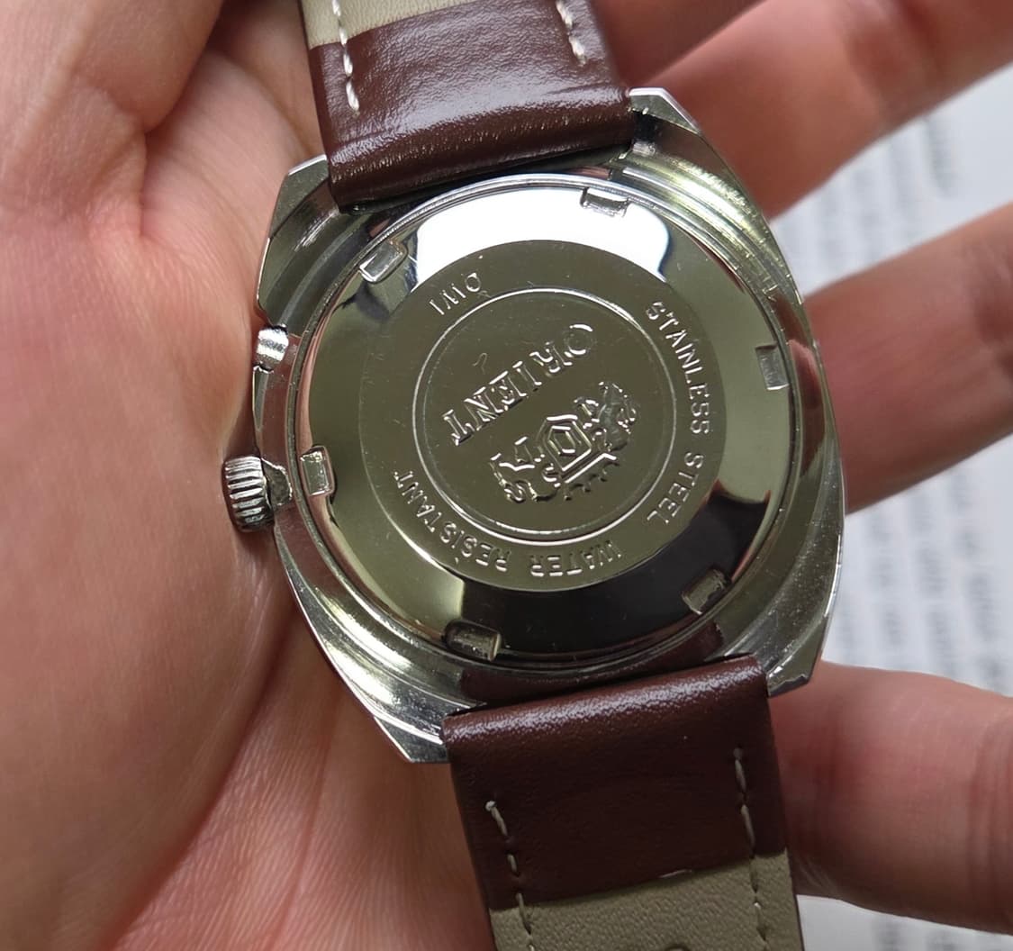 레어] 빈티지 오리엔트 크로노에이스 브라운 타이거아이 점보 수동 메커니컬 상품이미지6