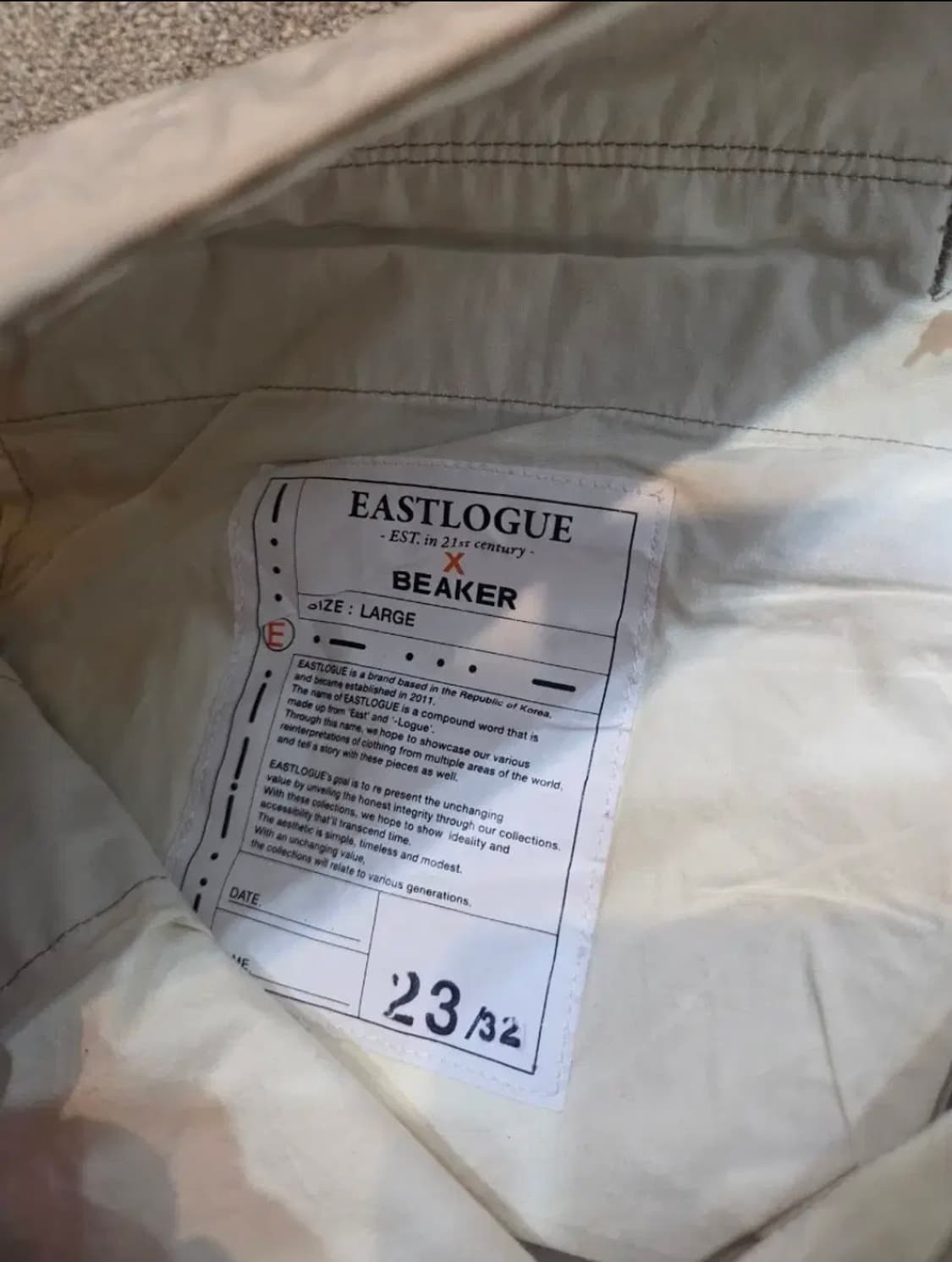 이스트로그 x 비이커 18SS 스트랩 카고 팬츠 상품이미지4