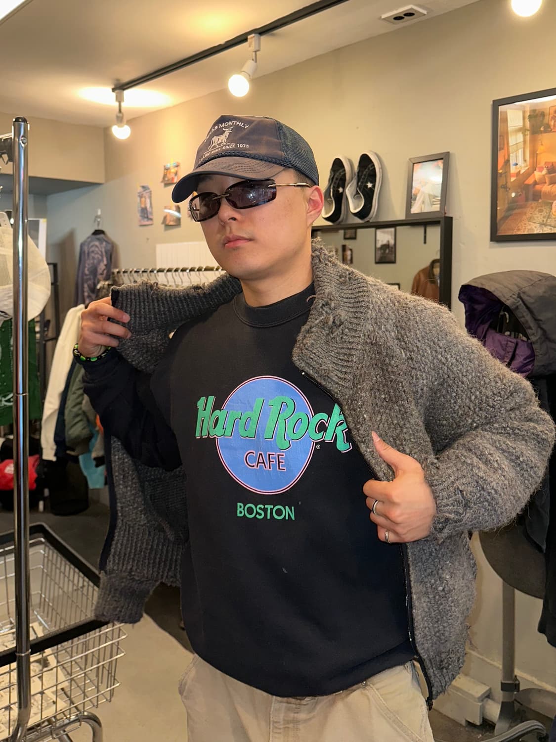 90’s Hard Rock Boston logo print sweats 상품이미지1