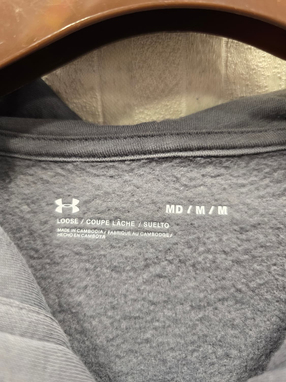 언더아머 회색 기모 후드집업 자켓 M(95) 상품이미지6