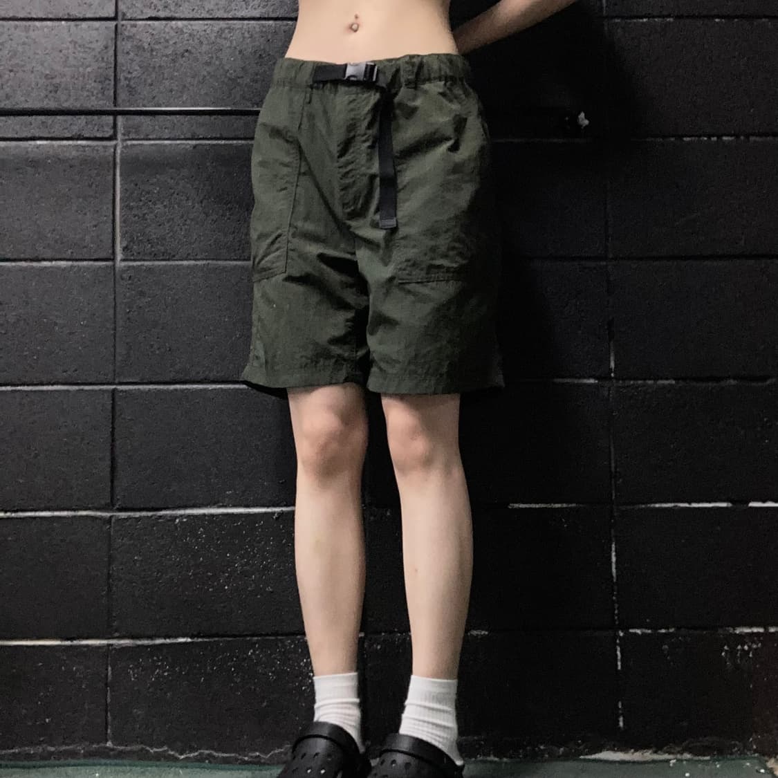 빈티지 카키 7부 팬츠 상품이미지1