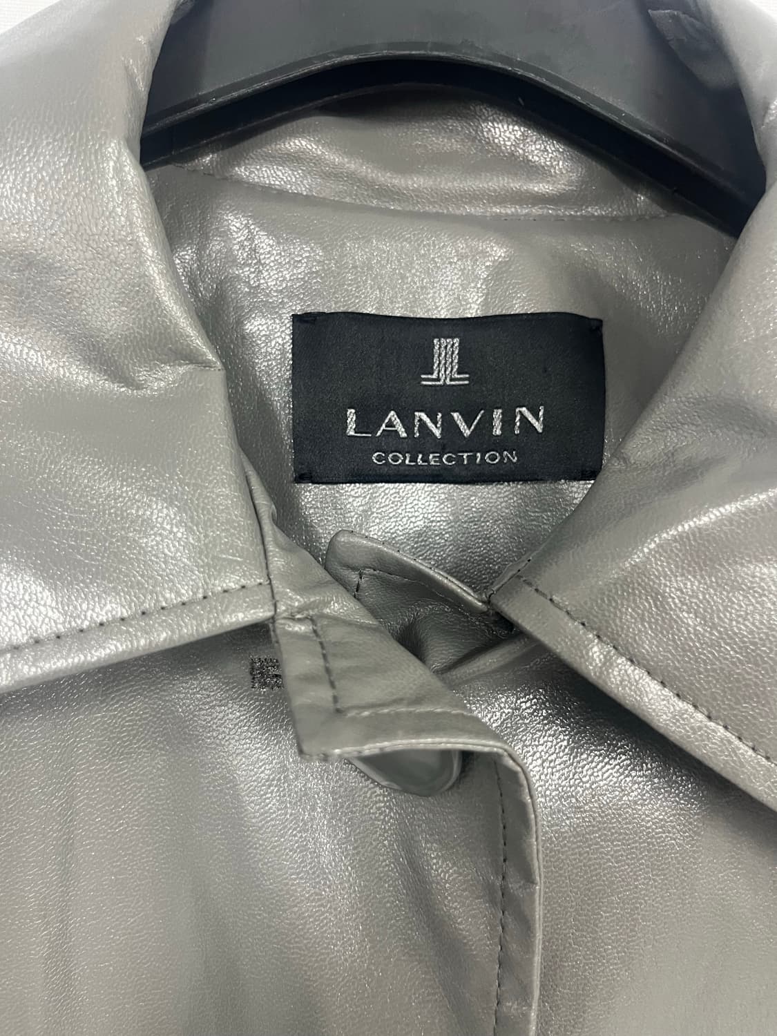 LANVIN 랑방 페이크레더 오버핏 트렌치 그레이 상품이미지3